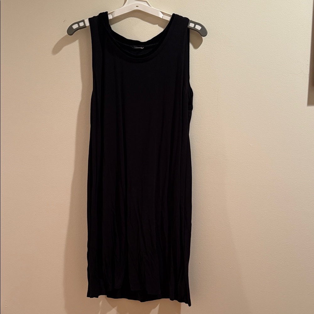 J. Jill Black Sleeveless Dress with Velvet Collar Size Large